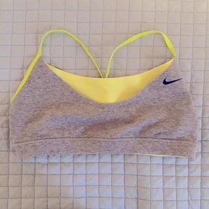 Nike Yellow and Grey Sports Bra